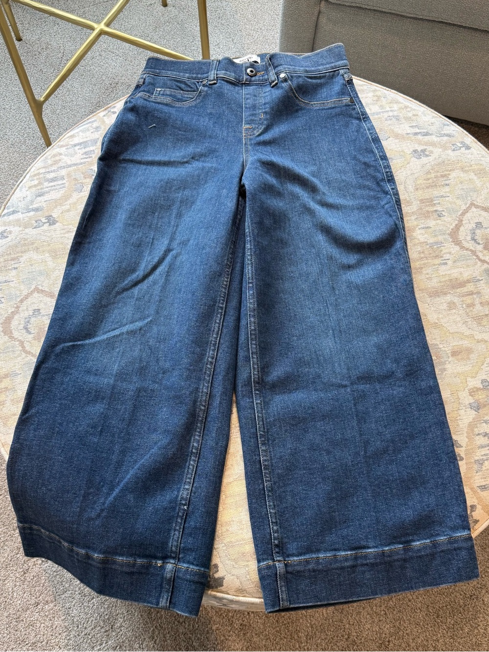 Spanx cropped wide leg jeans size SP